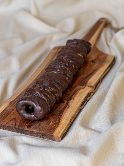 Rosquillas de hojaldre con chocolate negro